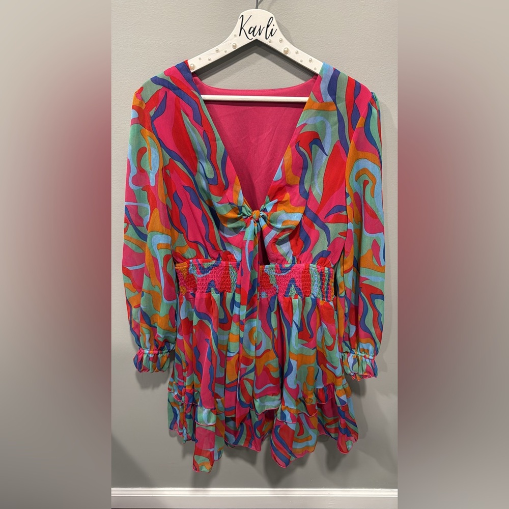 Colorful Abstract Patterned Dress